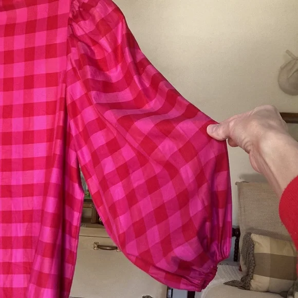 Vilagallo precious Tatiana fuchsia and berry red check top - Picture 7 of 12